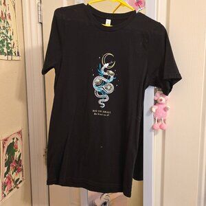 Organic Cotton Stretch T-shirt Snake Floral Nature Design